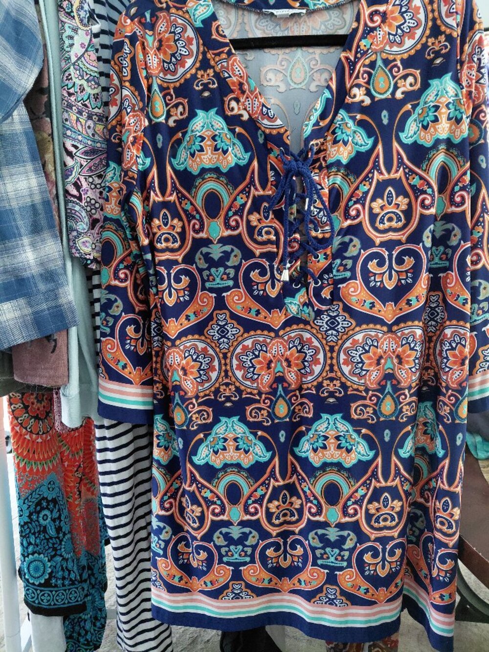 Lace Up Tunic Blouse